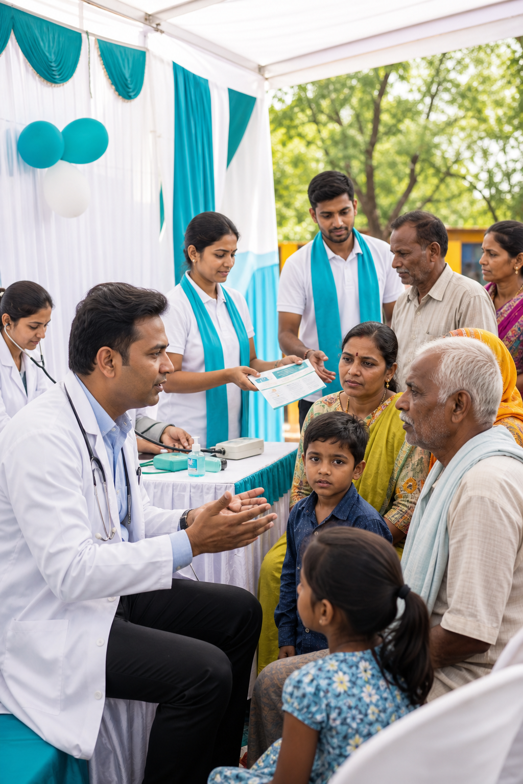 Healthcare workers supporting people